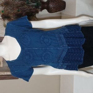 Sz M Boho Embroidered Blouse Made in India